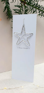 Mini Silver Star Christmas Card