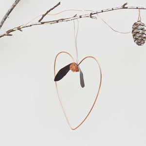 Copper Mistletoe Heart