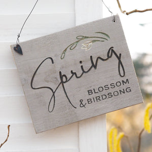 Engraved Spring Blossom Sign