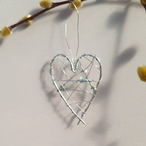 Tiny Silver Wire Heart