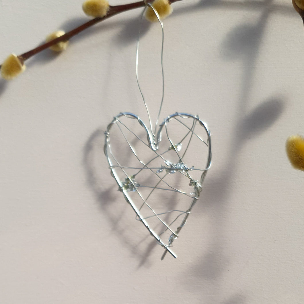 Tiny Silver Wire Heart