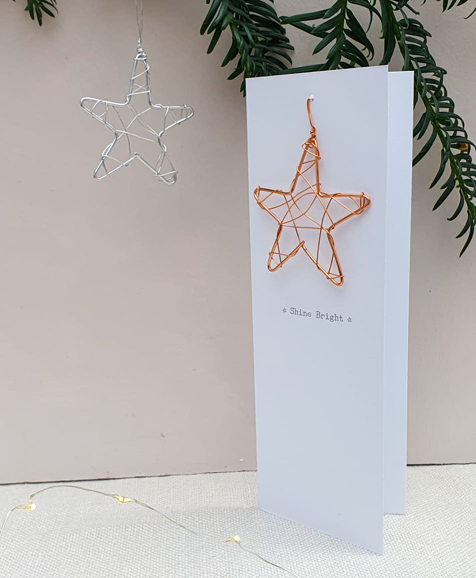 Mini Copper Star Christmas Card