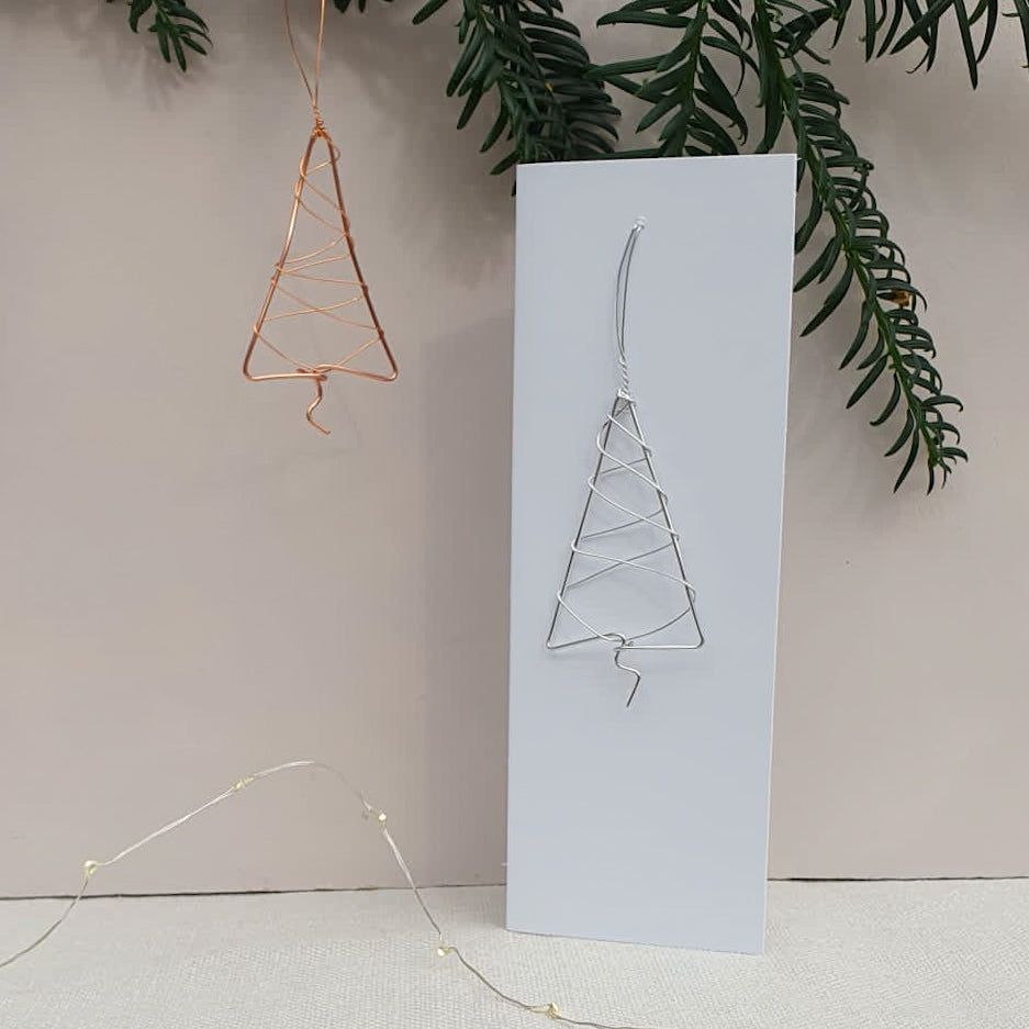 Mini Silver Tree Christmas Card