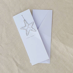Mini Silver Star Christmas Card