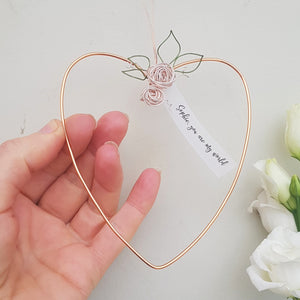 Personalised Copper Floral Heart