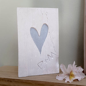 Personalised Silver Heart Plaque