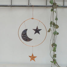 Load image into Gallery viewer, Copper Moon and Stars Hanging Decoration
