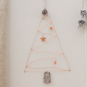 Copper Wire Christmas Tree Wall Hanging