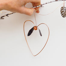 Load image into Gallery viewer, Copper Mistletoe Heart
