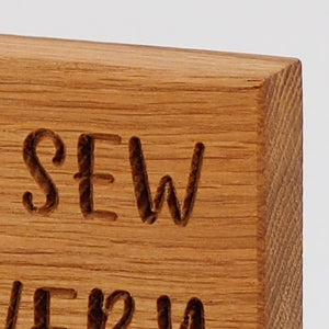 Engraved Oak Sewing Block