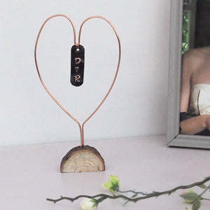 Personalised Copper Heart Decoration