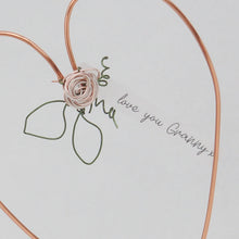 Load image into Gallery viewer, Personalised Mother&#39;s Day Copper Floral Heart Decoration
