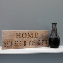 Load image into Gallery viewer, Personalised Contemporary Engraved Oak Co-ordinate Sign
