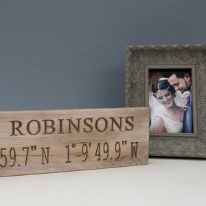 Contemporary Engraved Oak Family Location Sign
