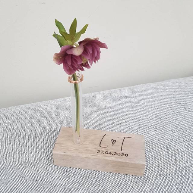Personalised Little Wedding Anniversary Bud Vase