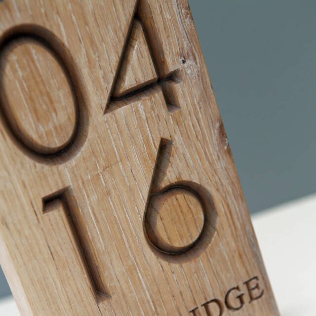 Personalised Engraved Oak Moment In Time Block