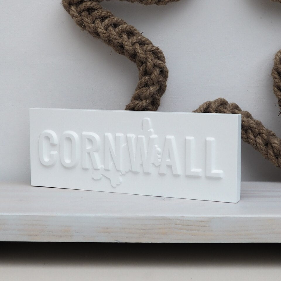 Cornwall Map Cast Plaster Plaque